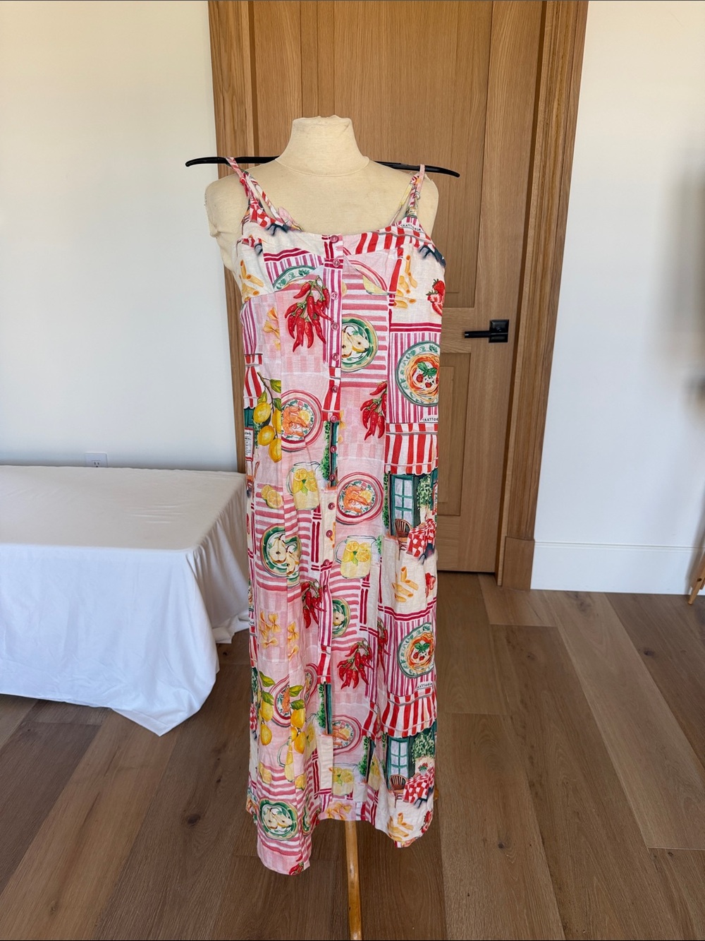 Zara Multicolor Italian theme  Linen-cotton blend summer dress